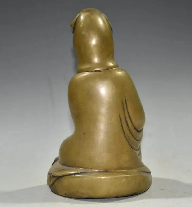 China brass archaize Guanyin bodhisattva crafts statue