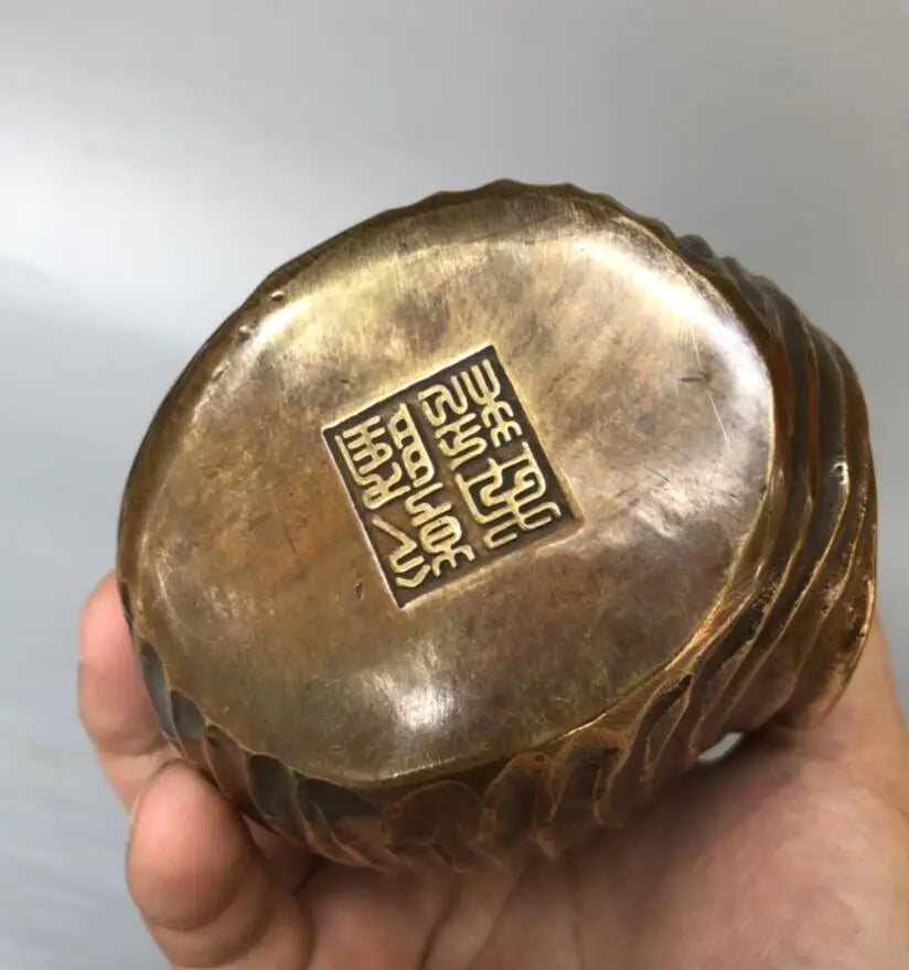 China brass archaize Guanyin bodhisattva crafts statue