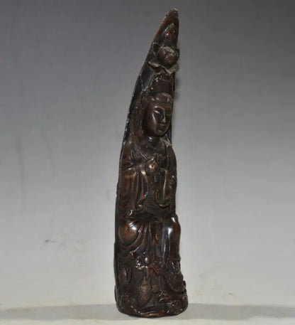 China brass archaize Guanyin bodhisattva crafts statue
