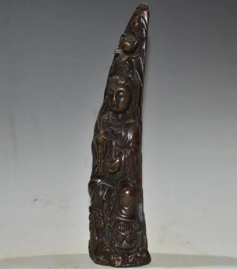 China brass archaize Guanyin bodhisattva crafts statue