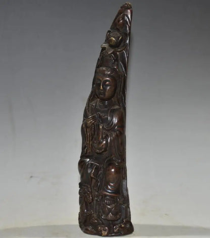 China brass archaize Guanyin bodhisattva crafts statue