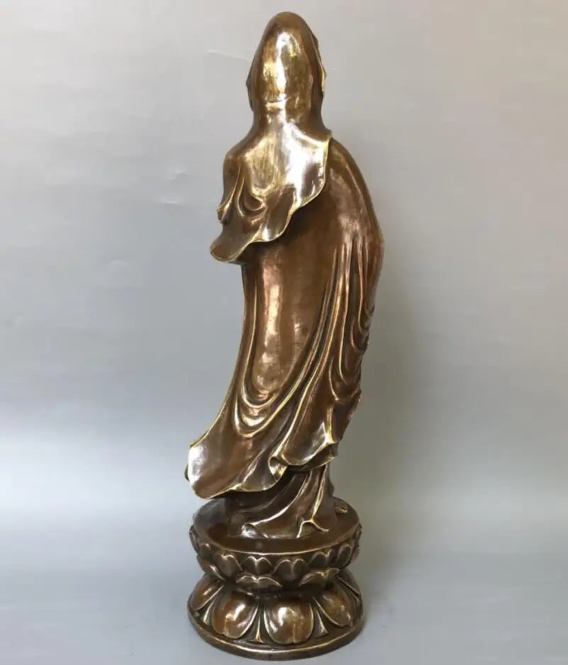 China brass archaize Guanyin bodhisattva crafts statue