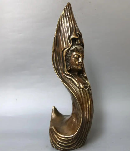 China brass archaize Guanyin bodhisattva crafts statue