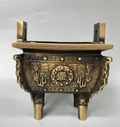 China brass archaize Incense burner crafts statue
