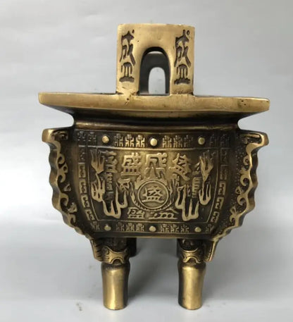 China brass archaize Incense burner crafts statue