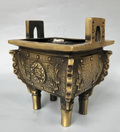 China brass archaize Incense burner crafts statue