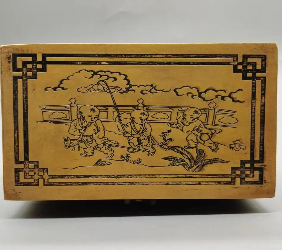 China brass archaize Jewelry box crafts statue