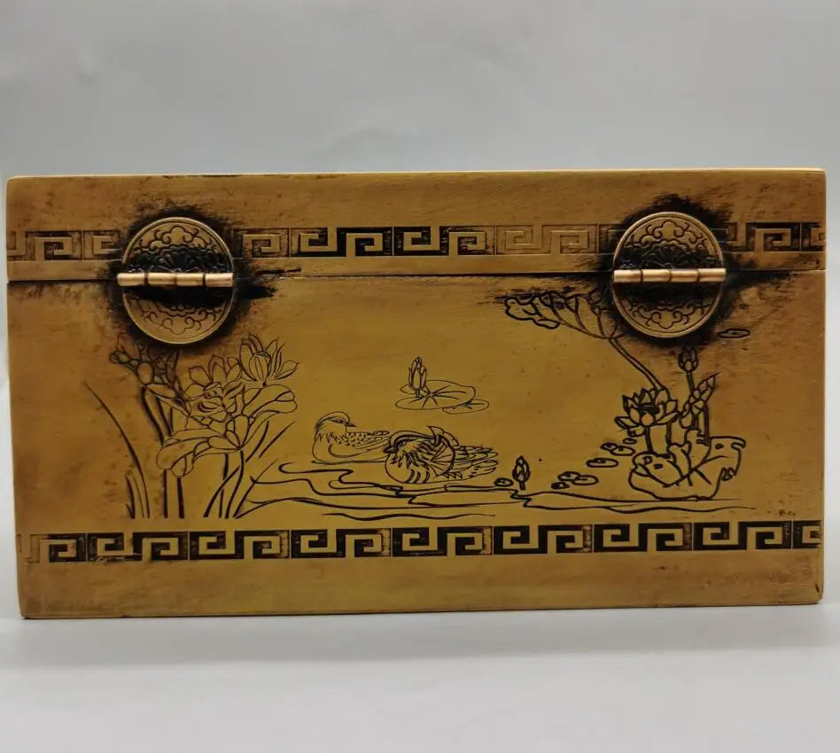 China brass archaize Jewelry box crafts statue