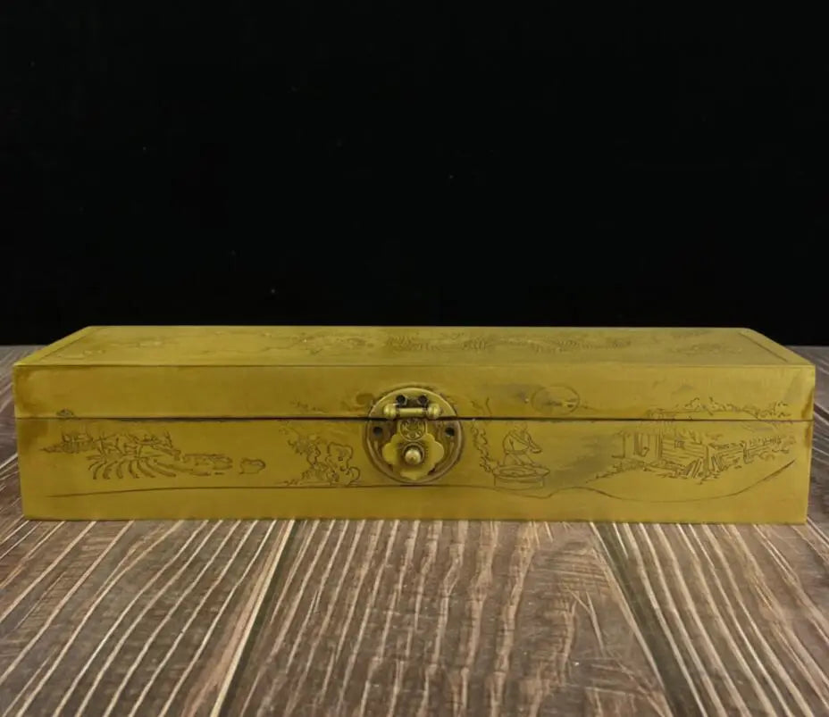 China brass archaize Jewelry box crafts statue