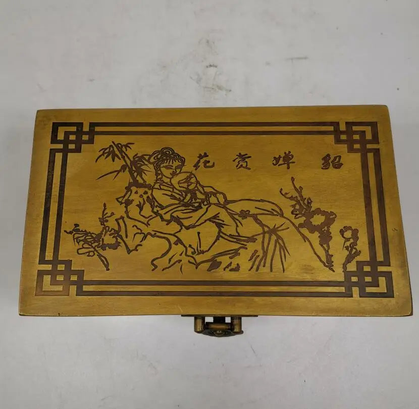 China brass archaize Jewelry box crafts statue