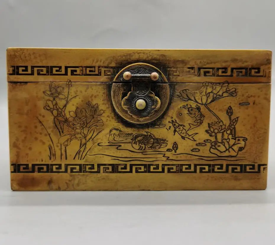 China brass archaize Jewelry box crafts statue