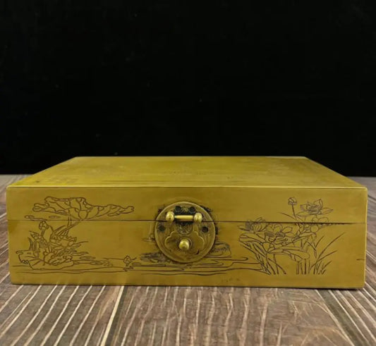China brass archaize Jewelry box crafts statue