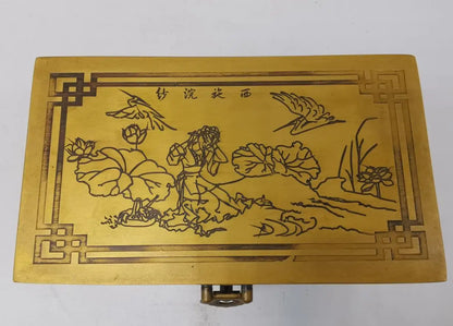 China brass archaize Jewelry box crafts statue