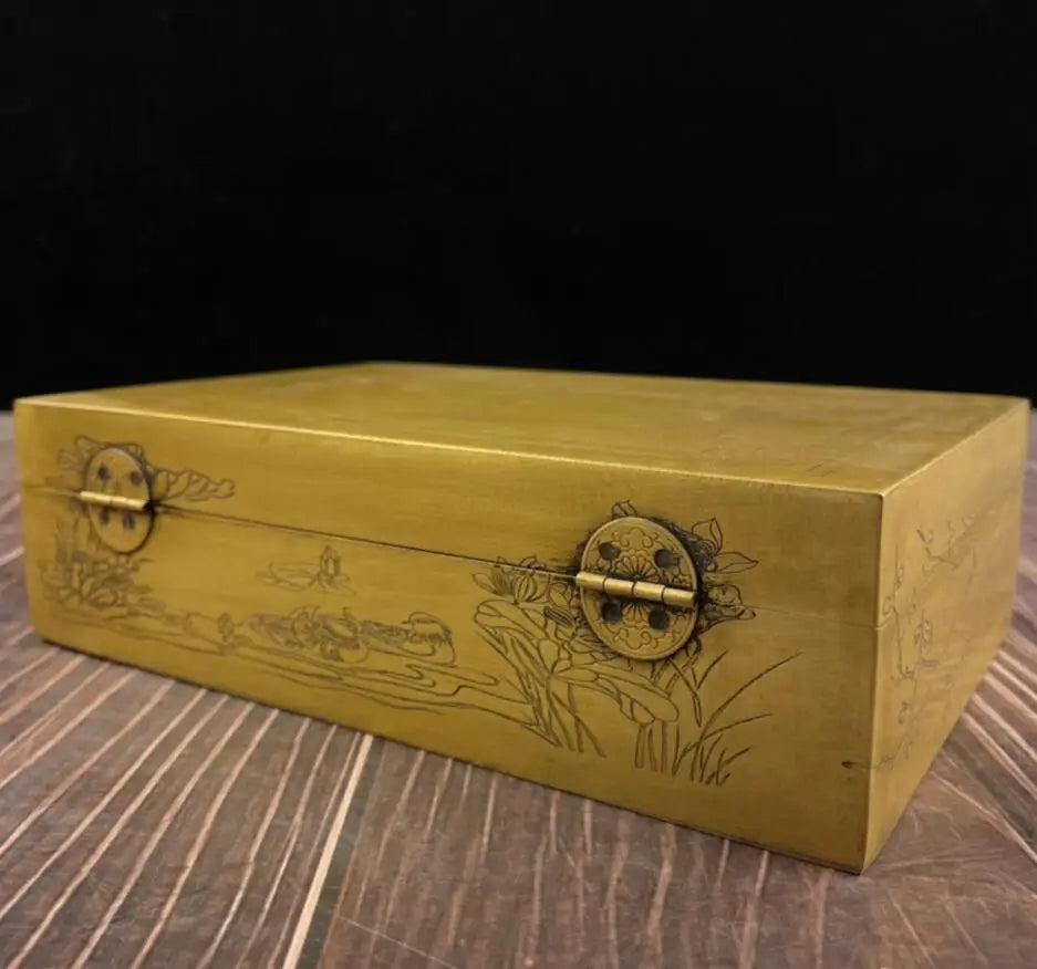 China brass archaize Jewelry box crafts statue