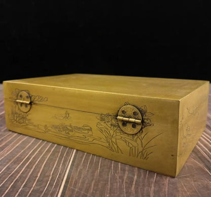 China brass archaize Jewelry box crafts statue