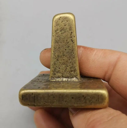 China brass archaize Kangxi seal small crafts statue