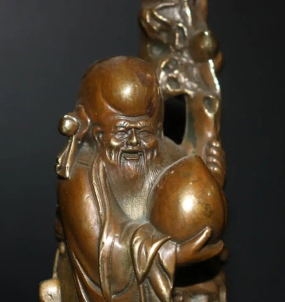 China brass archaize Longevity Buddha crafts statue