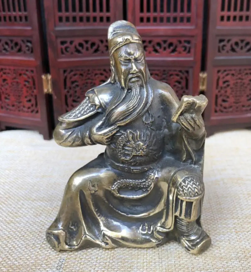 China brass archaize Look book Guan yu crafts statue