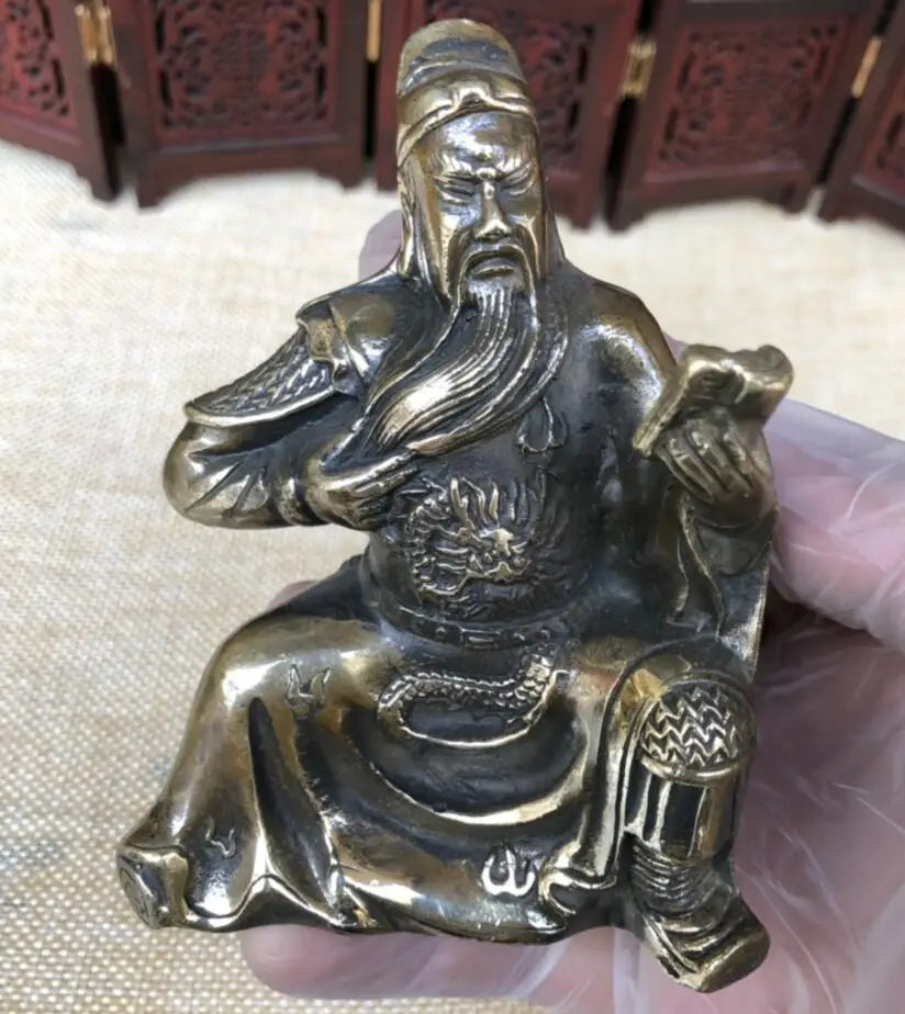 China brass archaize Look book Guan yu crafts statue