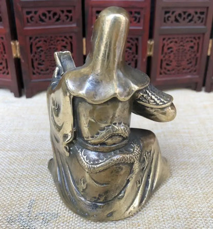 China brass archaize Look book Guan yu crafts statue