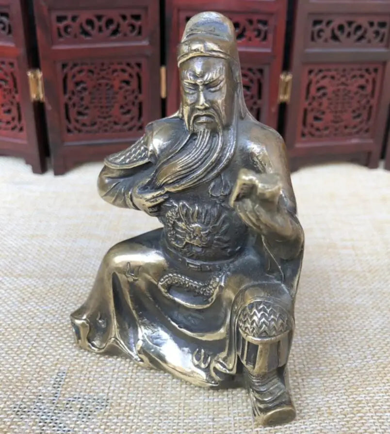China brass archaize Look book Guan yu crafts statue