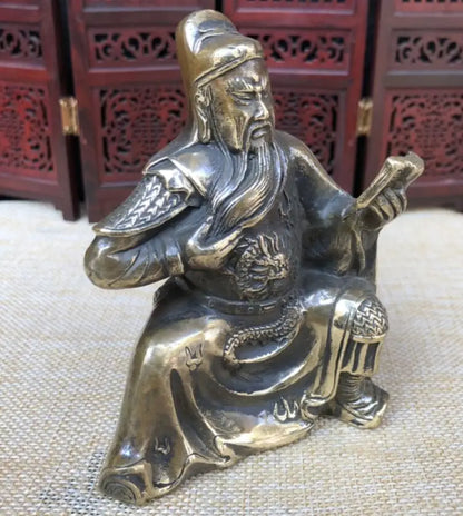 China brass archaize Look book Guan yu crafts statue