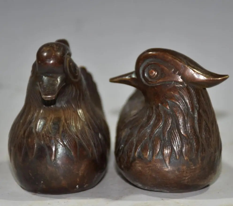 China brass archaize Mandarin duck crafts statue A pair