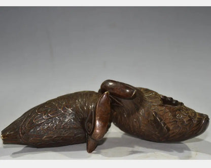 China brass archaize Mandarin duck crafts statue A pair