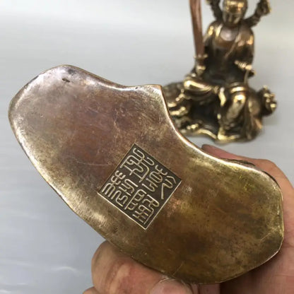 China brass archaize Manjusri Guanyin and Samantabhadra Guanyin crafts statue