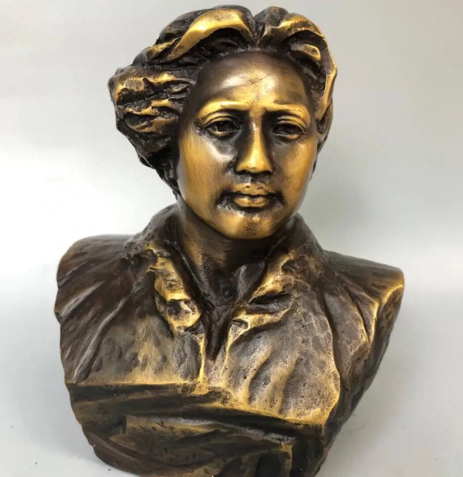 China brass archaize Mao Zedong Head portrait crafts statue