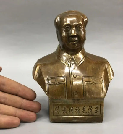 China brass archaize Mao Zedong Head portrait crafts statue