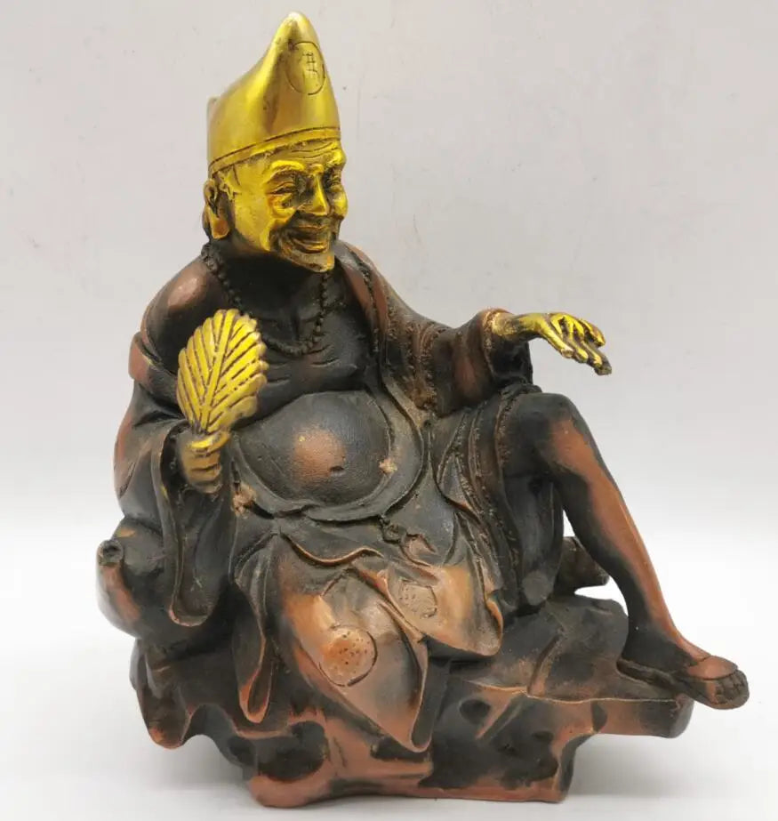 China brass archaize Monk Buddha crafts statue