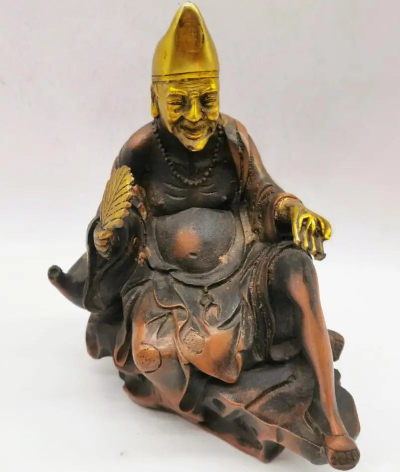 China brass archaize Monk Buddha crafts statue