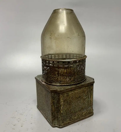 China brass archaize Oil lamp crafts statue