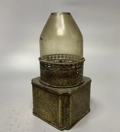 China brass archaize Oil lamp crafts statue