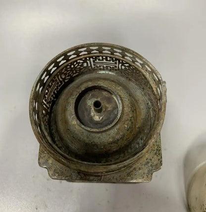 China brass archaize Oil lamp crafts statue