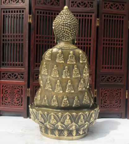 China brass archaize Sakyamuni Buddha crafts statue
