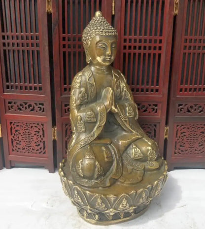 China brass archaize Sakyamuni Buddha crafts statue