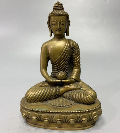 China brass archaize Sakyamuni Buddha crafts statue