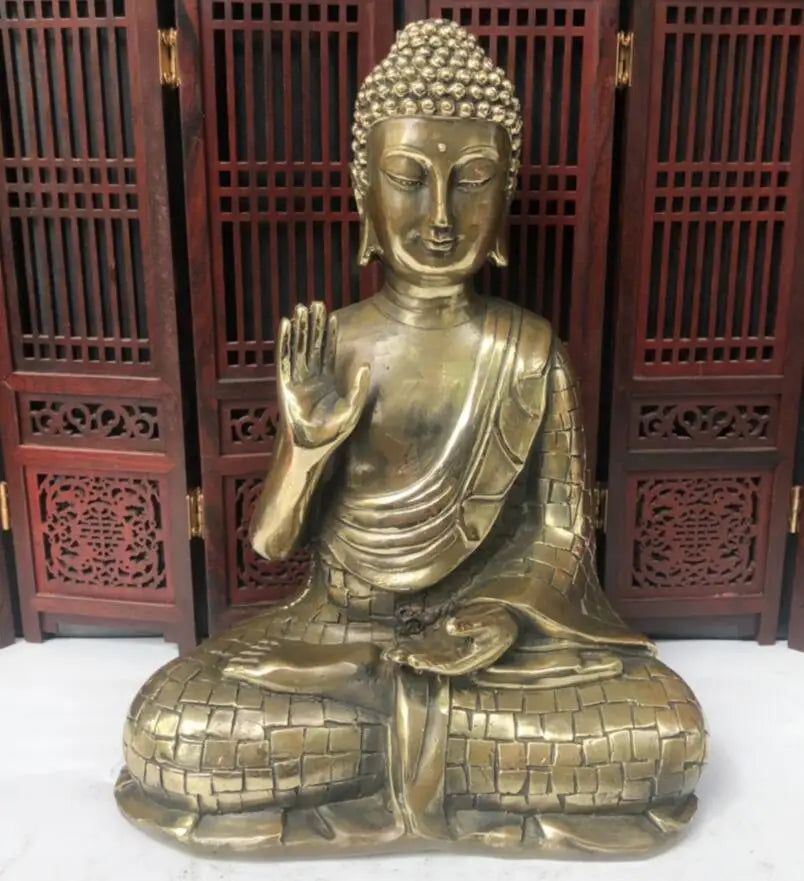 China brass archaize Sakyamuni Buddha crafts statue