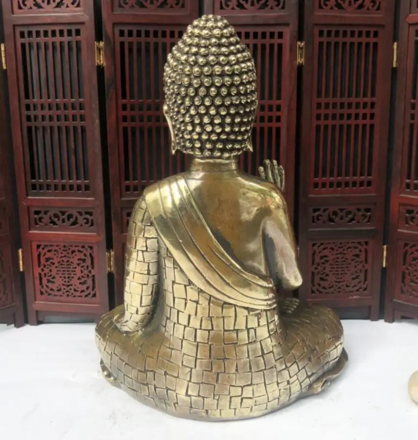 China brass archaize Sakyamuni Buddha crafts statue