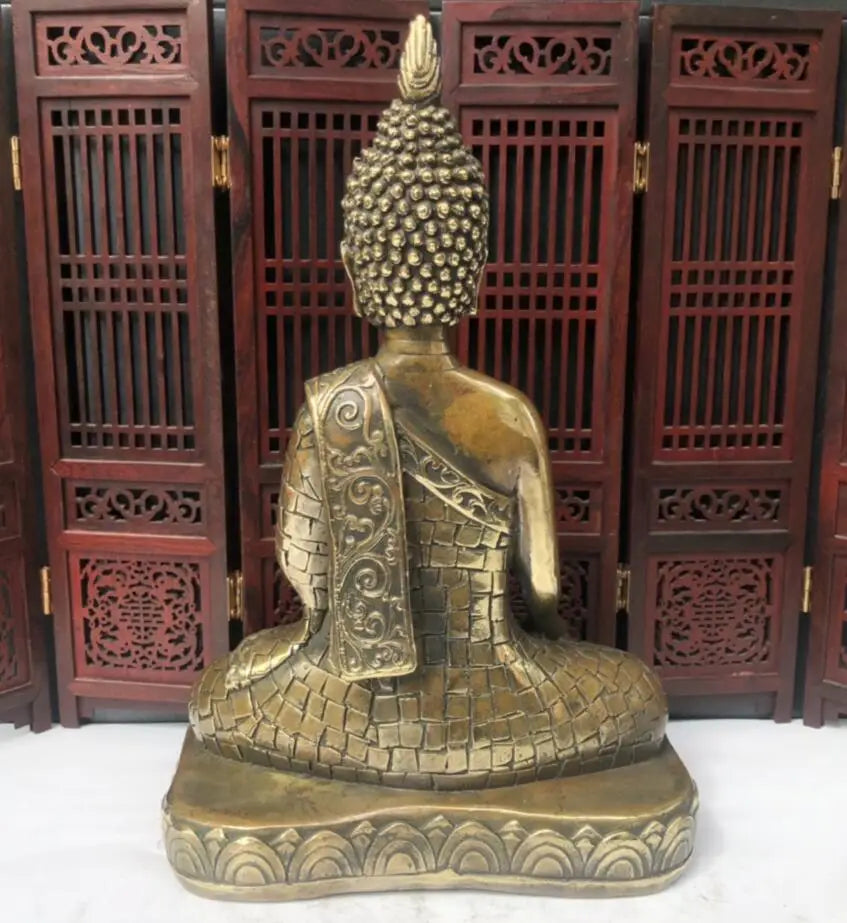 China brass archaize Sakyamuni Buddha crafts statue