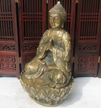 China brass archaize Sakyamuni Buddha crafts statue