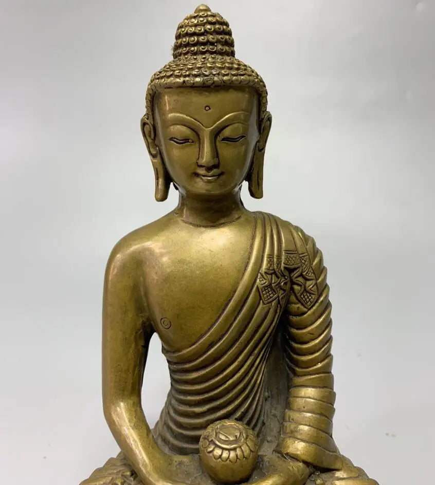 China brass archaize Sakyamuni Buddha crafts statue