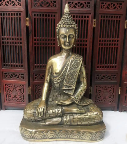 China brass archaize Sakyamuni Buddha crafts statue