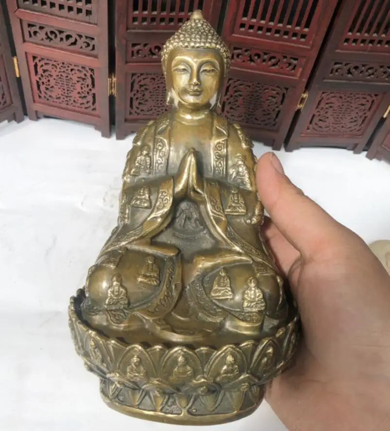 China brass archaize Sakyamuni Buddha crafts statue