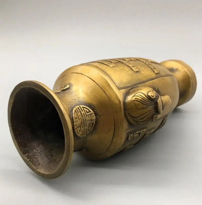 China brass archaize Shou word vase crafts statue