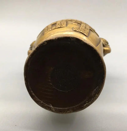 China brass archaize Shou word vase crafts statue