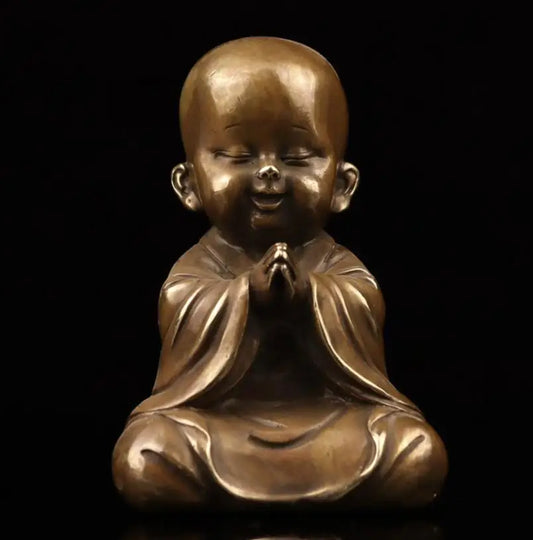 China brass archaize Small monk crafts statue