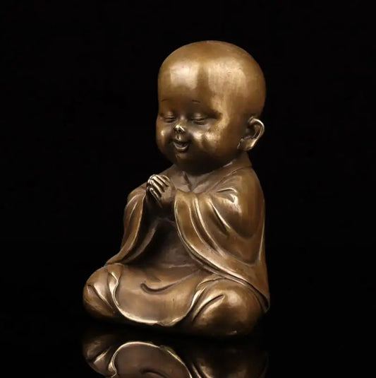 China brass archaize Small monk crafts statue